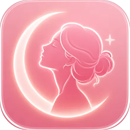 The Lady I app icon: a woman and the moon